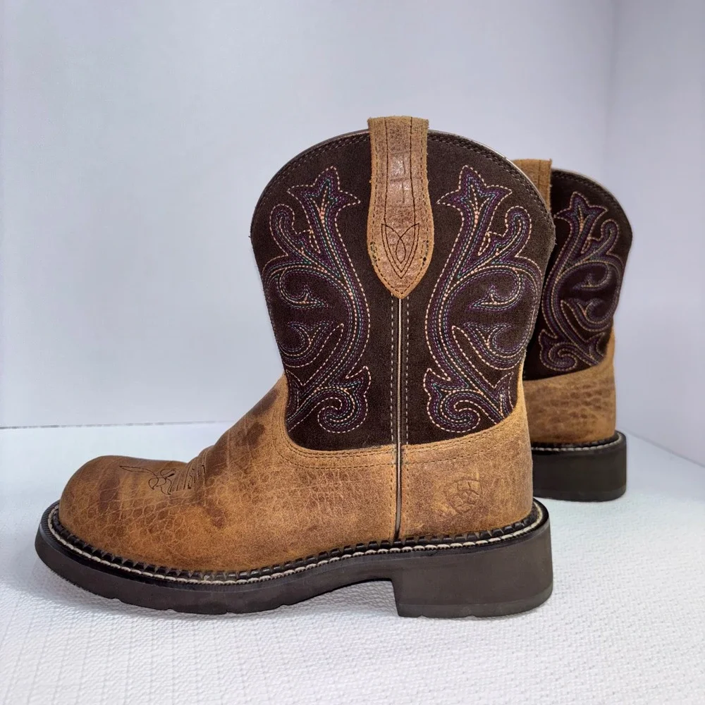Ariat Leather Western Cowboy Boots Kids 6.5 B Style 10034020‎ Brown Big Kids